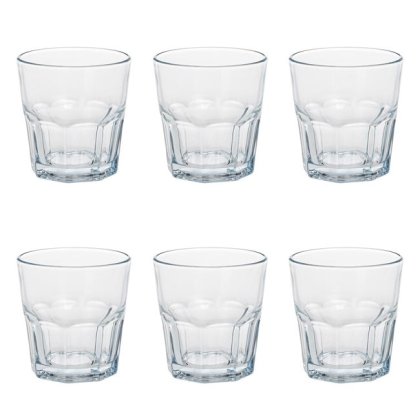 Set 6 Pahare Scurte Transparente din Sticla ”Vegas” 230ml
