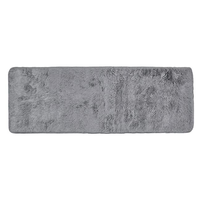 Covoras Decorativ din Imitatie de Blana Shaggy Gri pentru Hol 160x60cm
