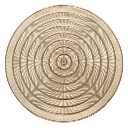 Suport Farfurie de Craciun PVC Rotund Cercuri Auriu 40cm