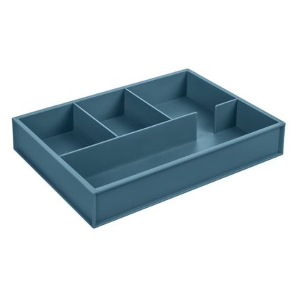 Organizator de Birou din Plastic Petrol cu 4 Compartimente 25x17.8x4cm