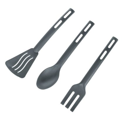 Set Ustensile de Servit Masa din Plastic Gri - 3buc