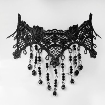Accesori de Halloween Gothic Colier Choker cu Strass