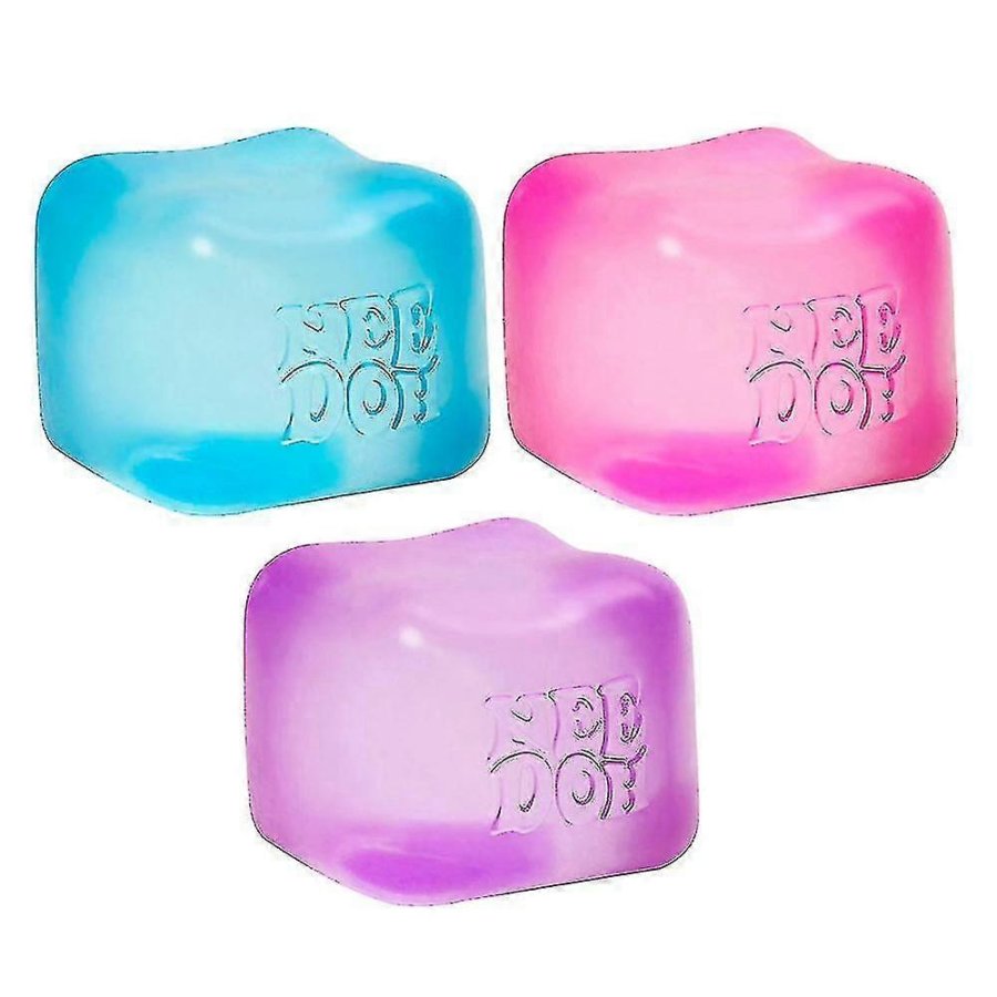 Jucarie interactiva copii, Nice Cube NeeDoh, forma de cub de gheata, 3 culori translucide, 3+ ani