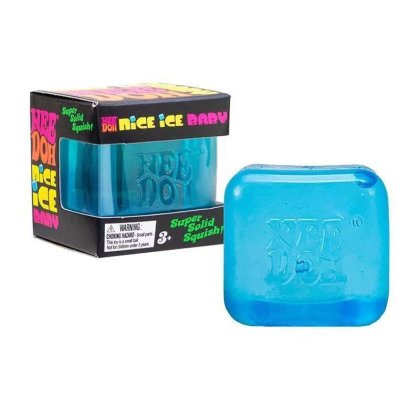 Jucarie interactiva NeeDoh, cub de stres, 6 cm, albastru