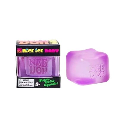 Jucarie interactiva NeeDoh, cub de stres, 9 cm, mov