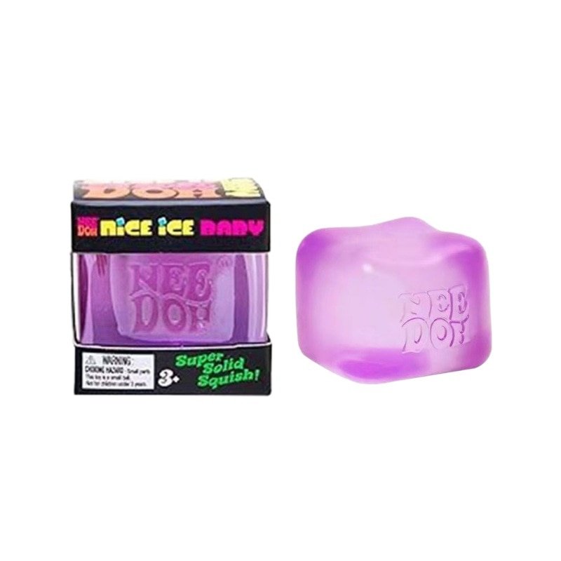 Jucarie interactiva NeeDoh, cub de stres, 9 cm, mov