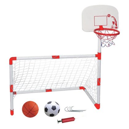 Poarta de Fotbal & Panou de Baschet 2 in 1 - 100x46x68cm