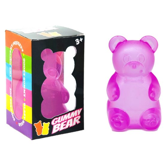 Jucarie squeeze, VICTINY® model GUMMY BEAR, Antistres, MOV, 8 CM