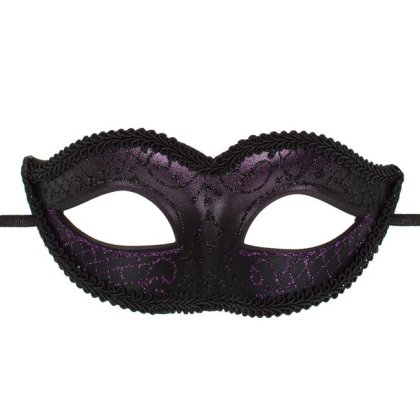 Masca Deghizare Fancy Neagra Brodata & Glitter Mov