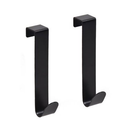 Carlige Metalice Negre pentru Usa & Usa Dulap 2x12cm - 2buc