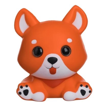 Jucarie Squishy VICTINY® Caine Portocaliu cu Ochi Mari 12x9x14.5cm