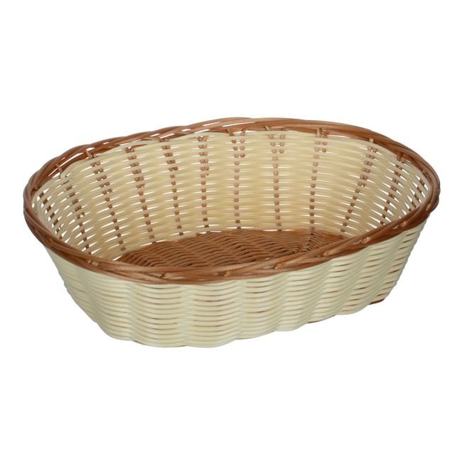 Cos de Bucatarie Decorativ Oval de Culoare Naturala & Maro 27x20x8cm