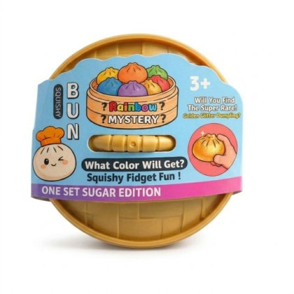 Jucarie Squishy Antistres Dumpling Mat cu Expresii, Cutie Surpriza, BEST PICK®