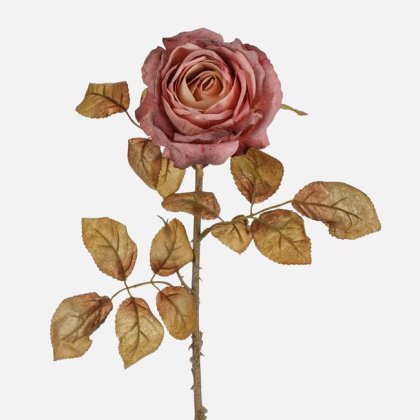 Floare Artificiala cu Tulpina Lunga Trandafir Dusty Pink 76cm