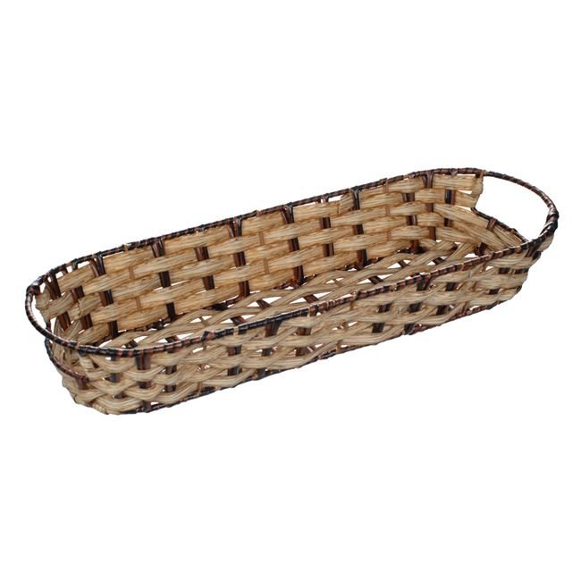Cos Decorativ de Bucatarie Maro Ecru Impletit 38x13.5x6cm