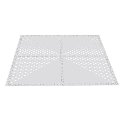 Covoras - Puzzle Modular Gri cu Dots Albe 61.5x61.5x0.9cm - 4buc