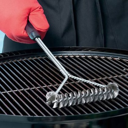 Perie Triunghiulara din Otel Inoxidabil de Curatat Gratare BBQ 30cm