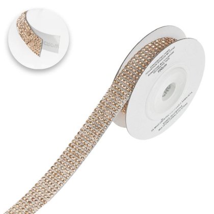 Banda Adeziva cu Strass Rosegold 1m x 1.3cm