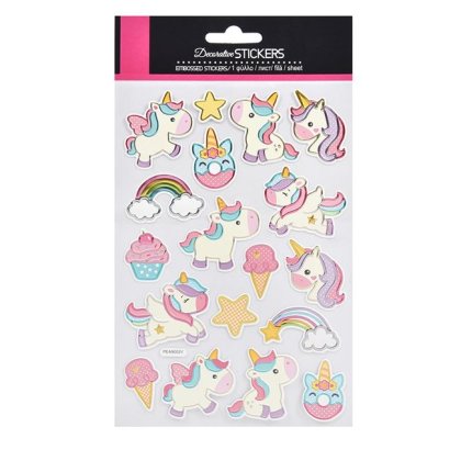 Autocolante Baby Unicorn de Culori Pastel - 18buc