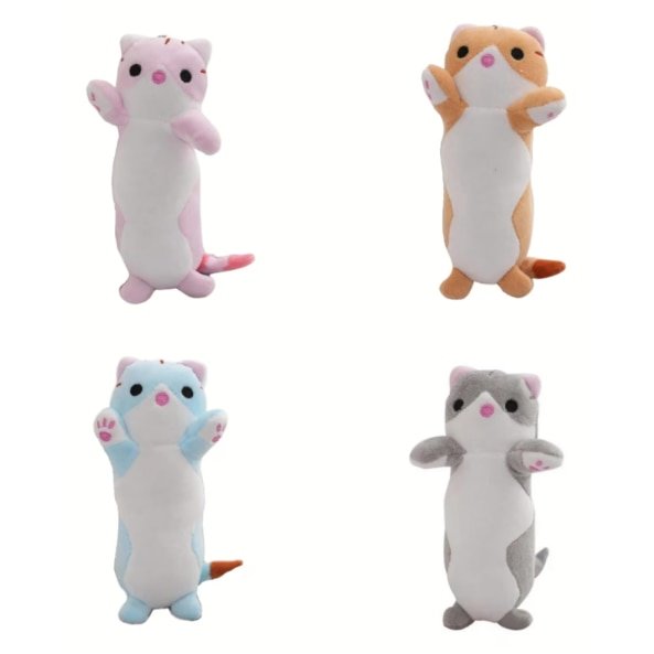 Set 4 Jucarii de plus Pisicute, VICTINY® tip breloc, multicolor, 17 cm