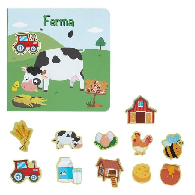 Carte tip Puzzle cu Animale de la Ferma