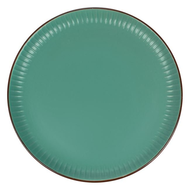 Farfurie Petrol cu Dungi Reliefate Ceramica Ø26cm