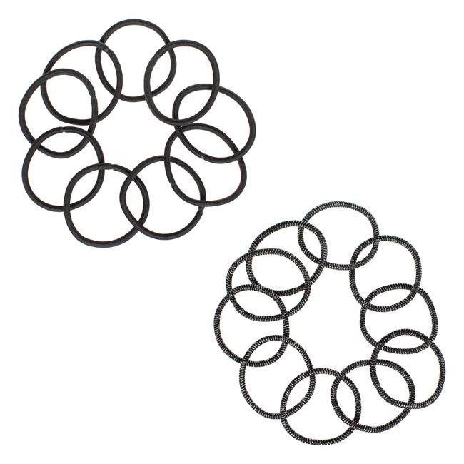 Elastice Par Negre cu Lurex Argintiu - 20buc