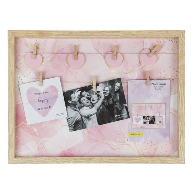 Rama Foto din Lemn cu Lumina 8 LED-uri (7 poze) 42x32cm