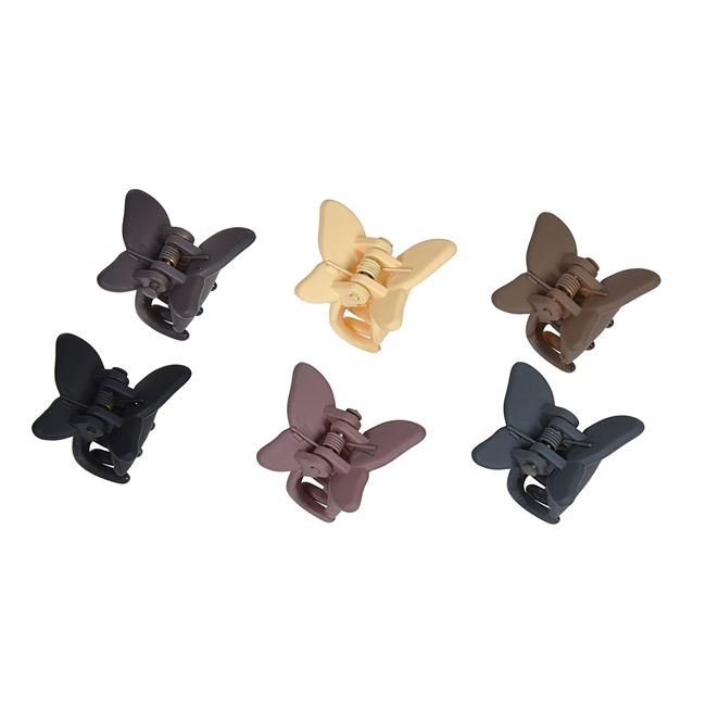 Clame Par Fluturi de Culori Mate pentru Femei 2cm - 6buc