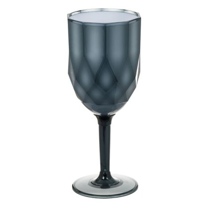 Pahar din Plastic Gri Alb cu Model Reliefat pentru Vin 350ml