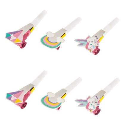 Suflatori de Petrecere Unicorn Curcubeu - 6buc