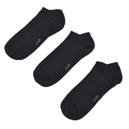 Sosete Scurte Negre cu Bumbac Organic pentru Barbati - 3 perechi