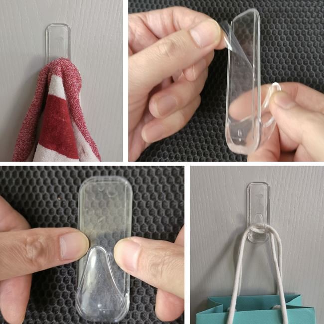 Carlige Autoadezive Transparente 3x8cm - 2buc