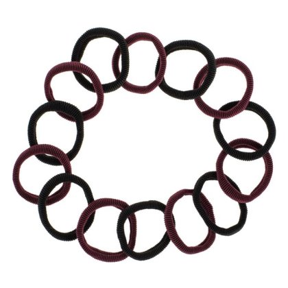 Elastice Par Frotte Negre Bordo pentru Femei - 14buc