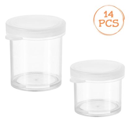 Set Cutii Mini de Organizare Transparente de 2 Marimi cu Capac - 14buc