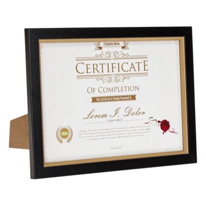 Rama Foto Decorativa A4 cu Cadru Dublu Auriu Negru 21x30cm