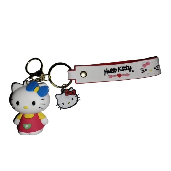 Breloc pentru Chei Ghiozdan, Geanta, Penar, model rochita rosie cu inimioara, hello kitty, Pentru Copii