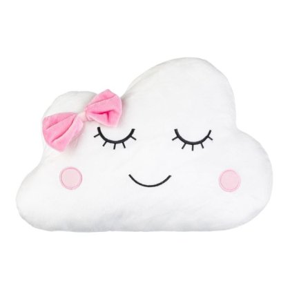 Perna Decorativa Nor Alb cu Fundita Roz 38x34cm