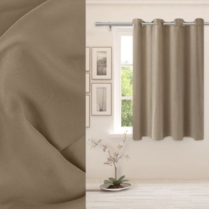Draperie Decorativa pentru Fereastra Taupe cu Inele 140x140cm