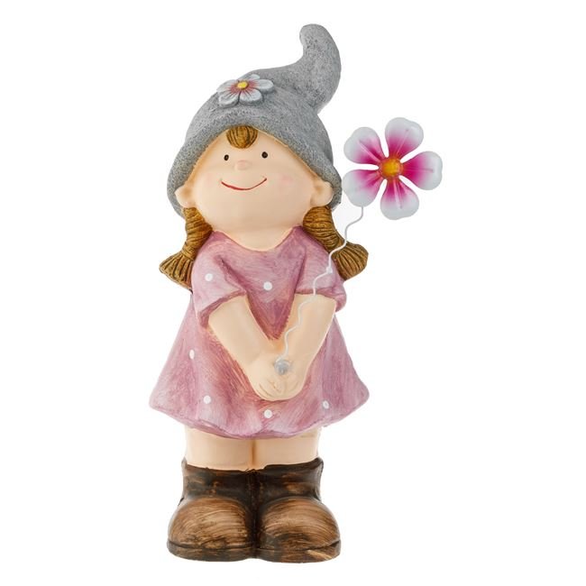 Figurina Ceramica Fetita cu Floare de Gradina 18x15x42cm