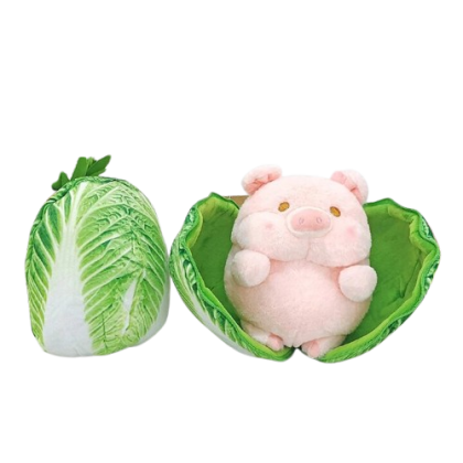 Purcelus de Plus cu fermoar, varza VICTINY® roz / verde 18 cm
