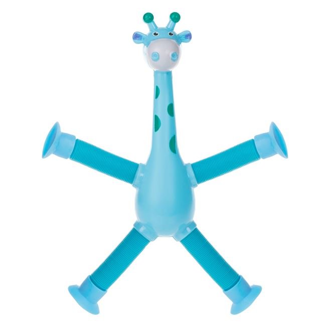 Jucarie Fidget Pop Girafa cu Picioare Tub & Lumina 18cm