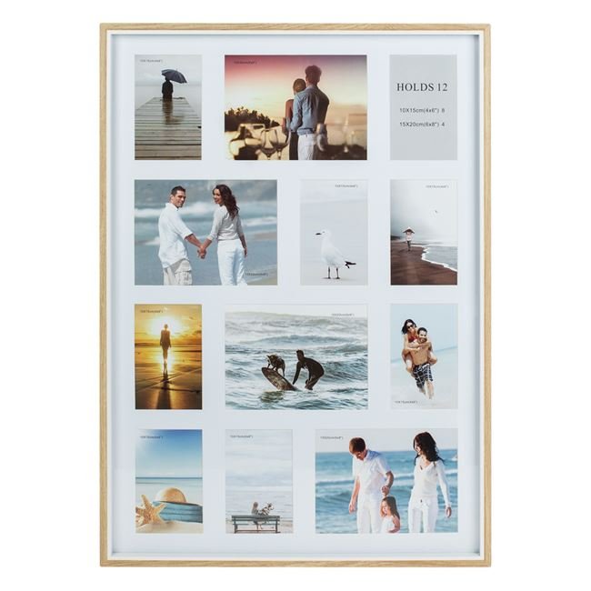 Rama Foto Decorativa Paspartu din Lemn de Stejar de Culoare Naturala (12 poze) 52.5x2.5x72.5cm