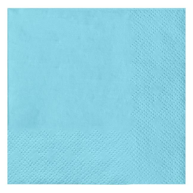 Servetele de Masa cu 2 Straturi Bleu Pastel 21x21cm - 25buc