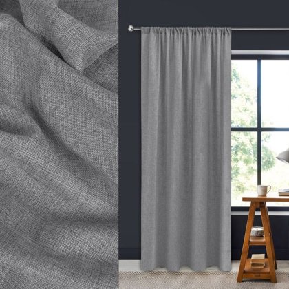 Perdea Decorativa cu Banda Gri Antracit 140x260cm