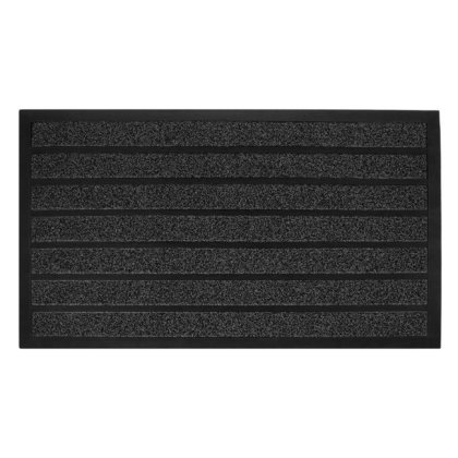 Covoras Intrare Negru cu Dungi Gri 75x45cm