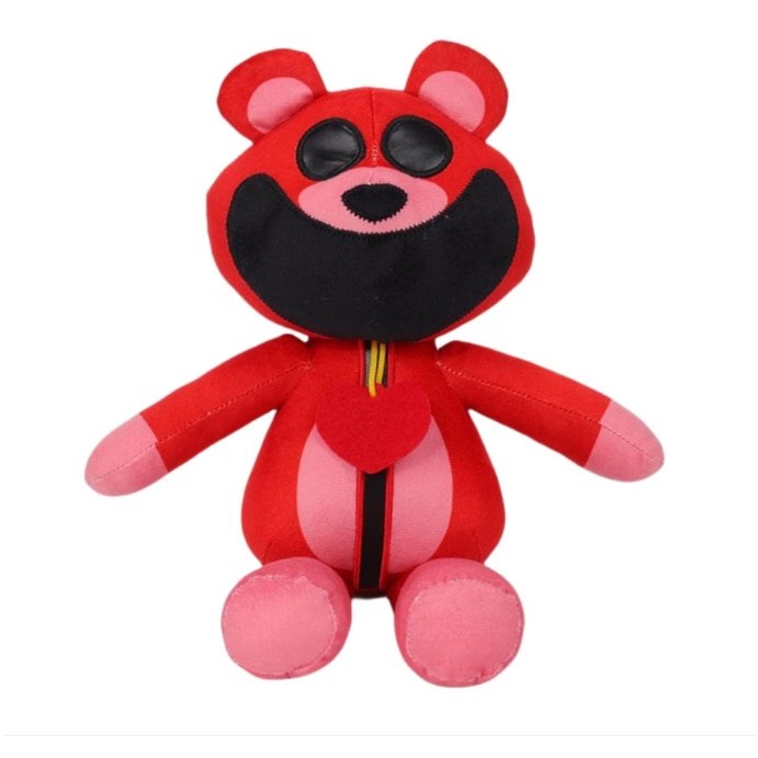 Jucarie de plus Bobby BearHug, The Smiling Critters, VICTINY® Creaturi Zambitoare, rosu, 23/30 cm