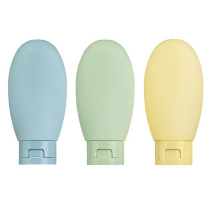 Set Sticle de Calatorie de Culori Pastelate Galbena Bleu Verde 60ml - 3buc