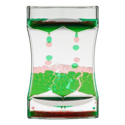 Clepsidra din Plastic Transparent cu Lichid Colorat Triunghiular 9x4x14cm