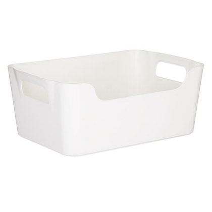 Cos de Depozitare din Plastic Alb cu Manere 3.6L